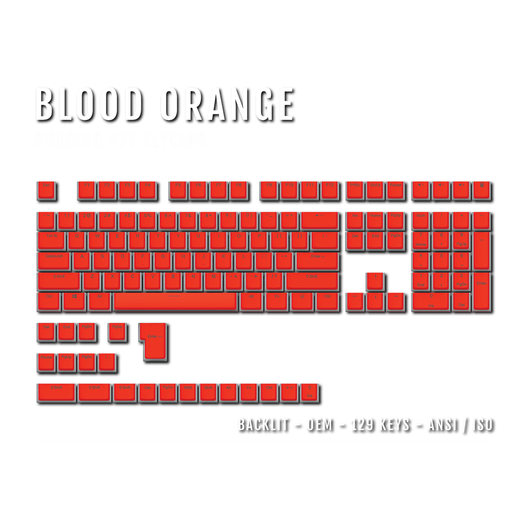 Blood Orange Backlit PBT Pudding Keycaps Krome Keycaps LTD Pudding Single