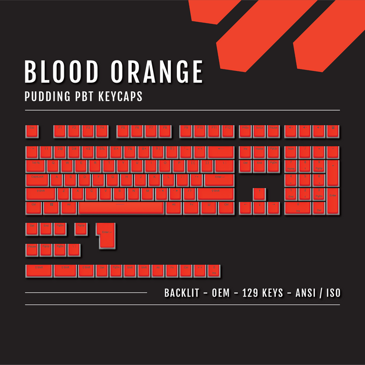 Blood Orange Backlit PBT Pudding Keycaps Krome Keycaps LTD Pudding Single