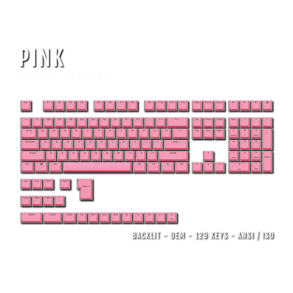 Pink Backlit PBT Pudding Keycaps Krome Keycaps LTD Pudding Single
