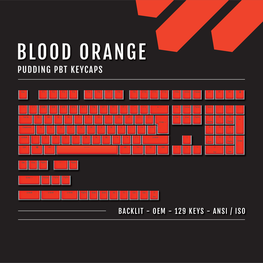 Blood Orange Backlit PBT Pudding Keycaps Krome Keycaps LTD Pudding Single