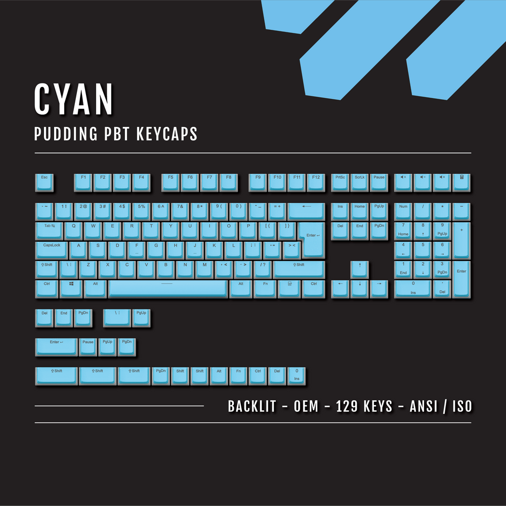 Cyan Pudding Conversion Kit - 65/75/96% Krome Keycaps LTD Conversion Kit