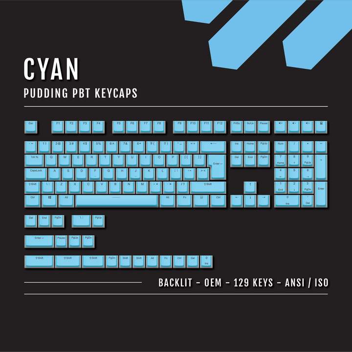 Cyan Pudding Conversion Kit - 65/75/96% Krome Keycaps LTD Conversion Kit