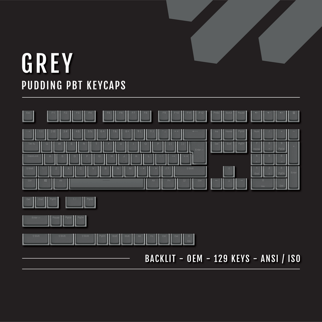 Grey Pudding Conversion Kit - 65/75/96% Krome Keycaps LTD Conversion Kit