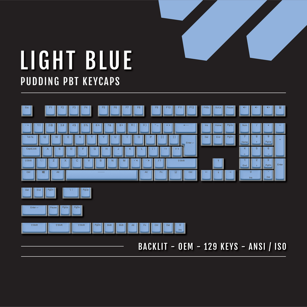 Light Blue Pudding Conversion Kit - 65/75/96% Krome Keycaps LTD Conversion Kit