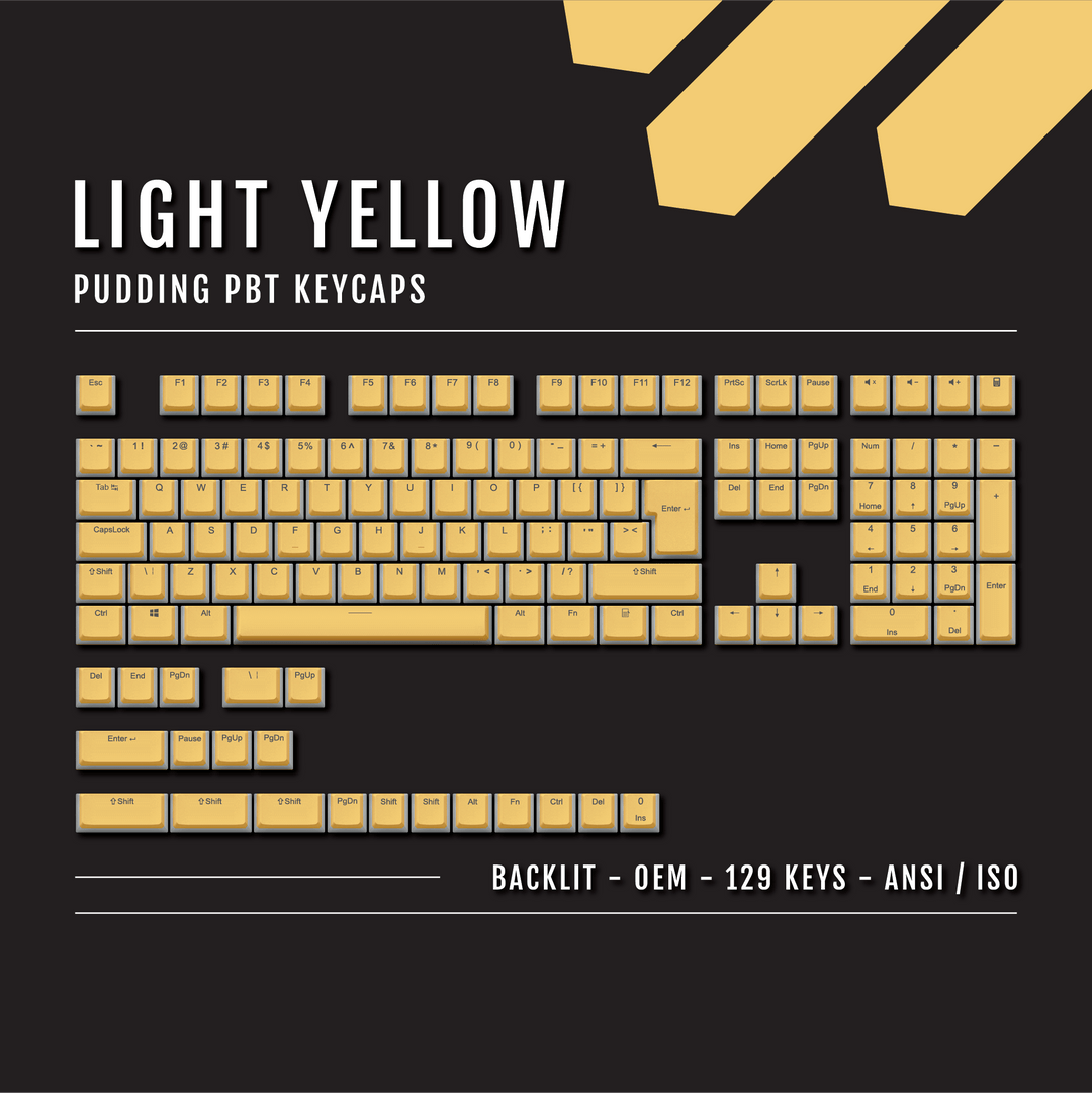 Light Yellow Pudding Conversion Kit - 65/75/96% Krome Keycaps LTD Conversion Kit