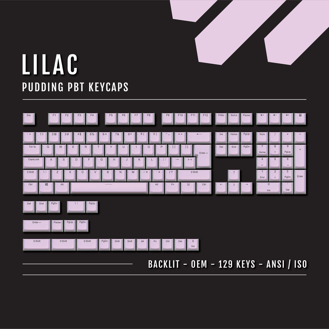 Lilac Backlit PBT Pudding Keycaps Krome Keycaps LTD Pudding Single