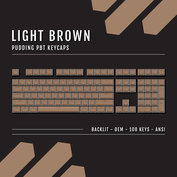 Light Brown Backlit PBT Pudding Keycaps Krome Keycaps LTD Pudding Single