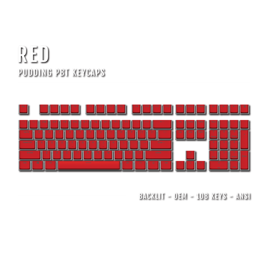 Red Backlit PBT Pudding Keycaps Krome Keycaps LTD Pudding Single