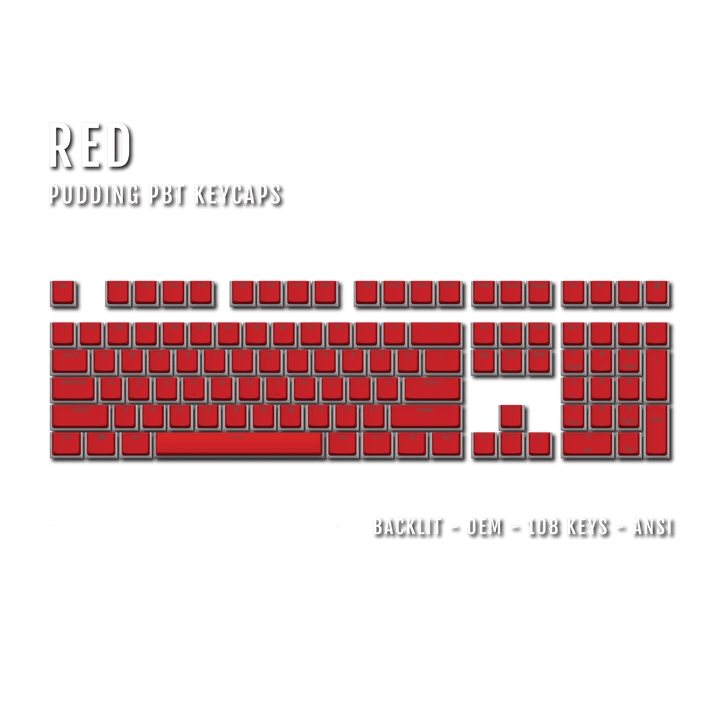 Red Backlit PBT Pudding Keycaps Krome Keycaps LTD Pudding Single