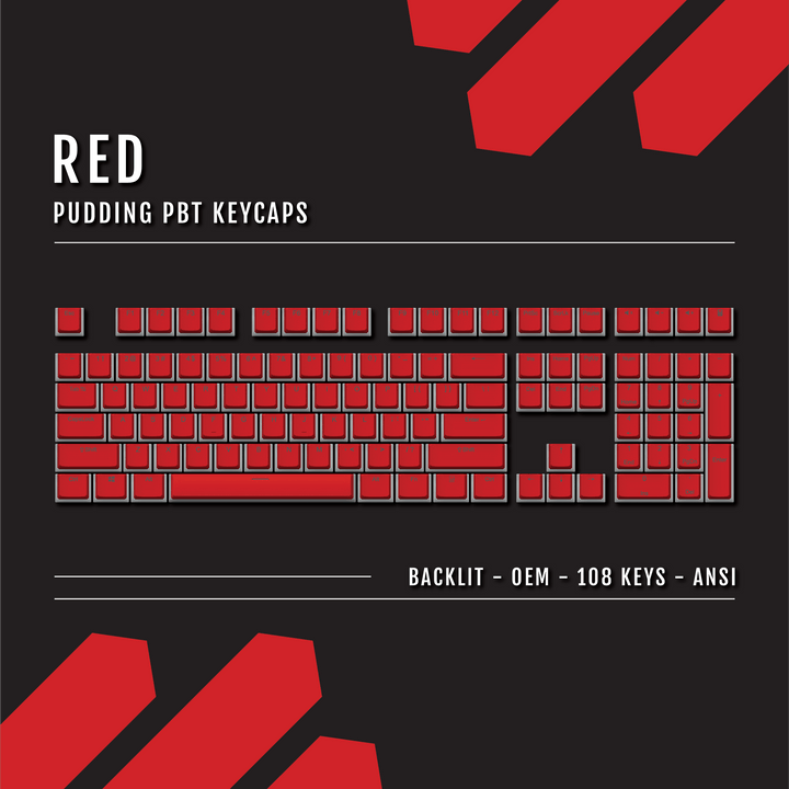 Red Backlit PBT Pudding Keycaps Krome Keycaps LTD Pudding Single