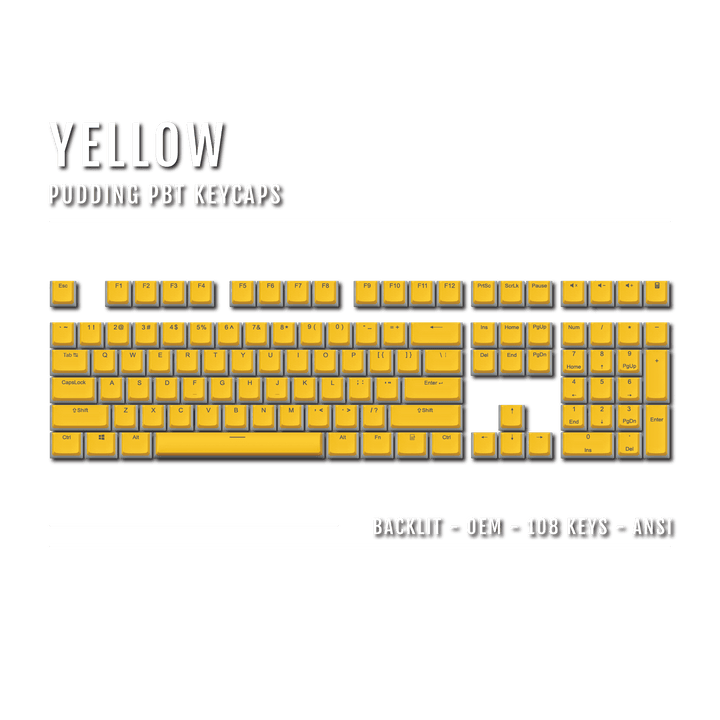 Yellow Backlit PBT Pudding Keycaps Krome Keycaps LTD Pudding Single