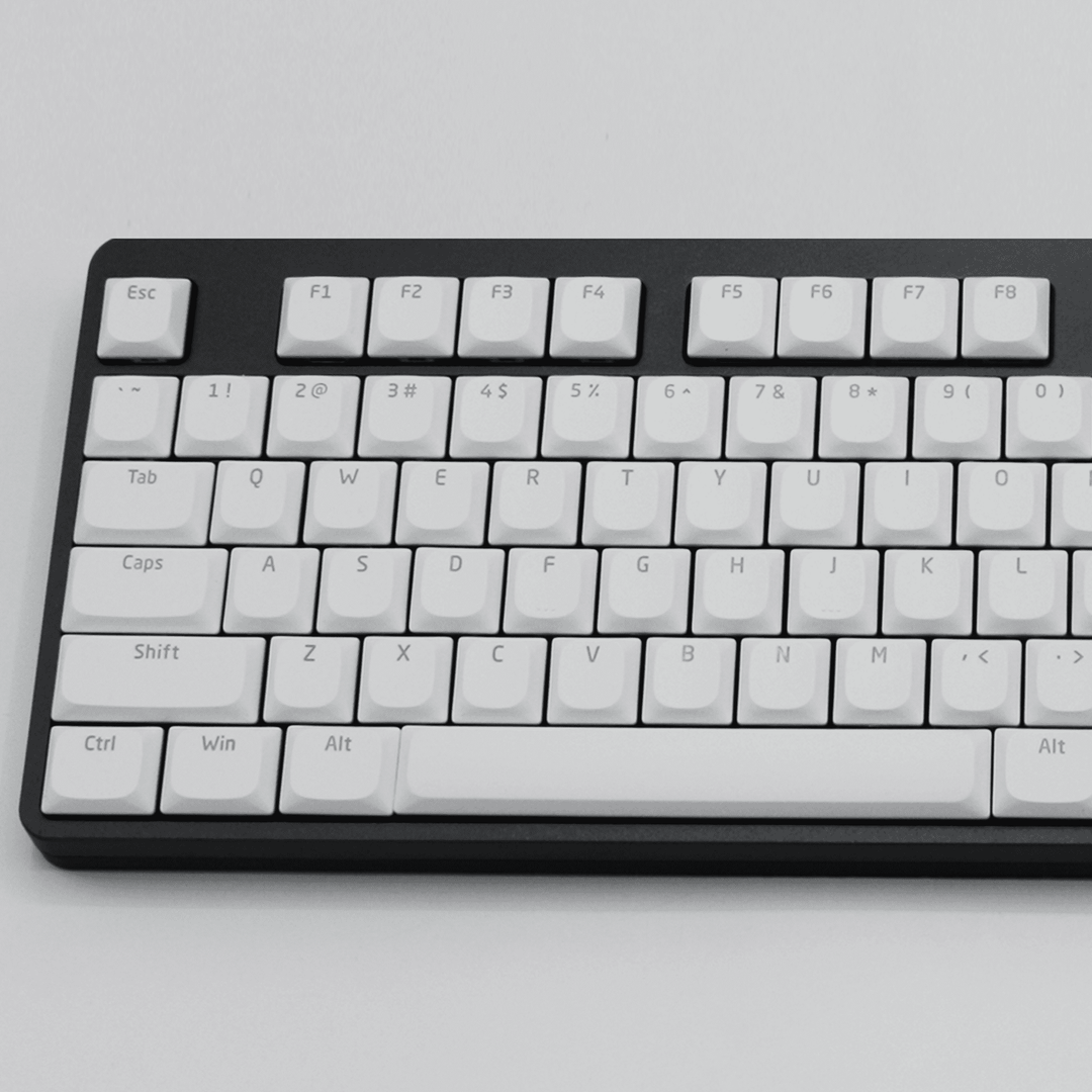 White Low Profile Windows/Mac Backlit PBT Keycaps Krome Keycaps LTD Backlit Low Profile