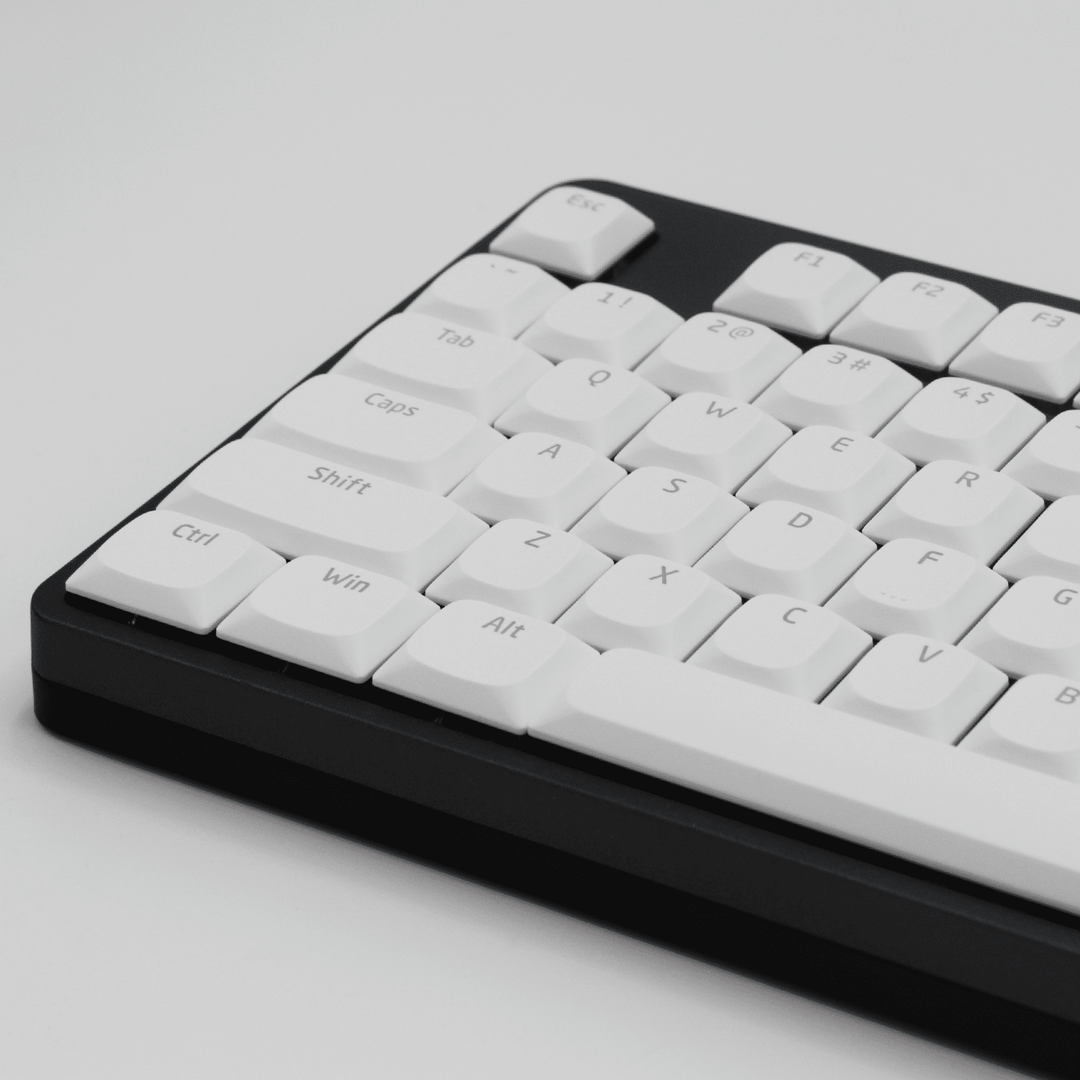 White Low Profile Windows/Mac Backlit PBT Keycaps Krome Keycaps LTD Backlit Low Profile