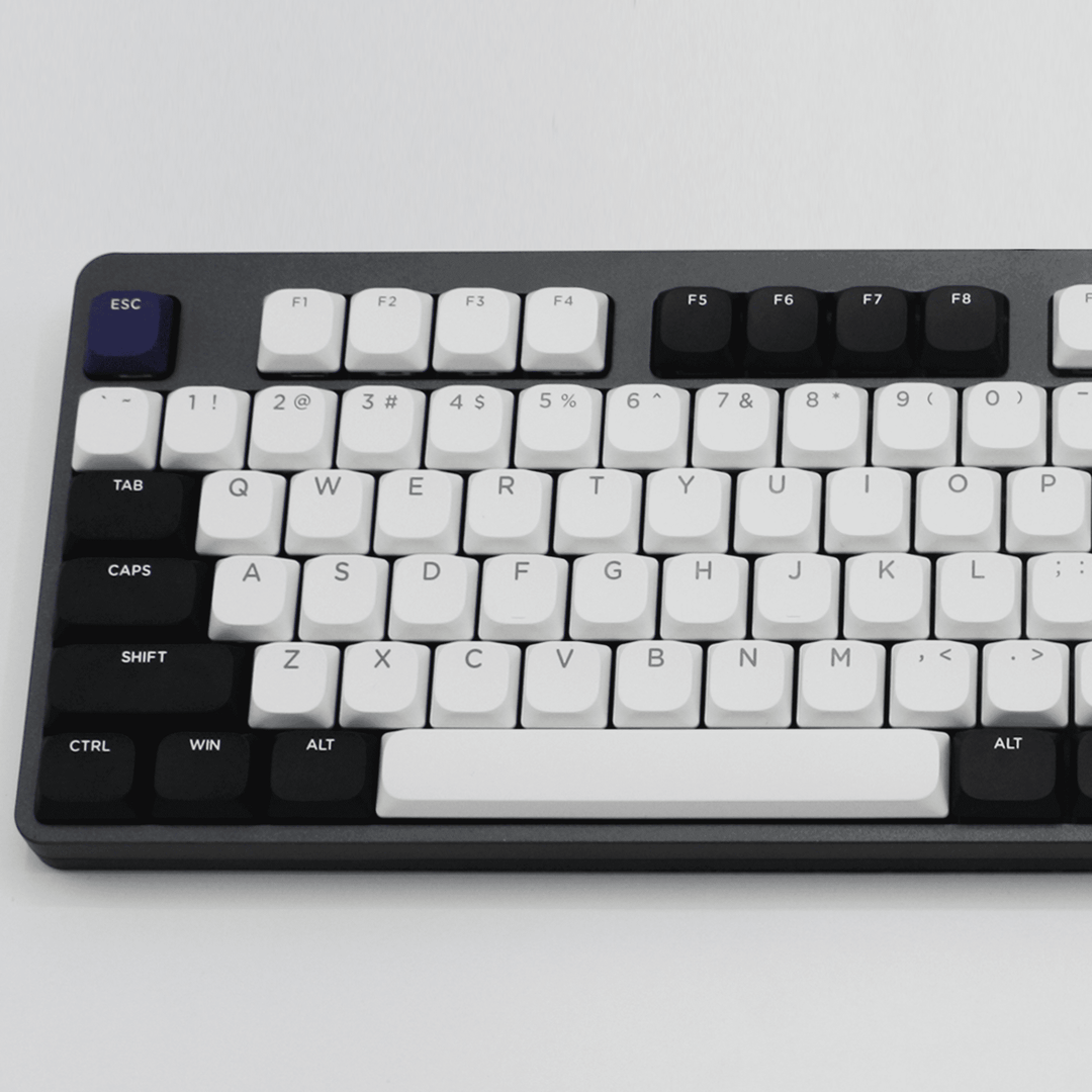 White/Black/Purple Low Profile PBT Keycaps Krome Keycaps LTD Non Backlit Low Profile