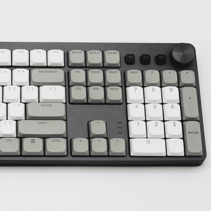 White/Grey/Black Low Profile Backlit PBT Keycaps Krome Keycaps LTD Backlit Low Profile