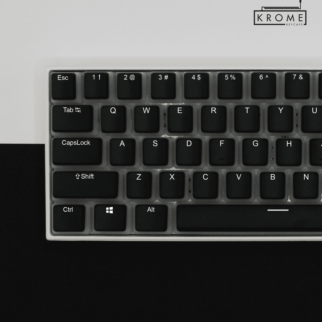 Black Swedish (ISO-SE) Dual Language PBT Pudding Keycaps Krome Keycaps LTD swedish