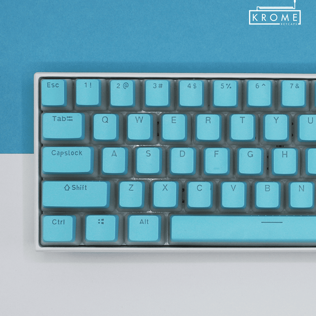 Cyan German (ISO-DE) Dual Language PBT Pudding Keycaps Krome Keycaps LTD german