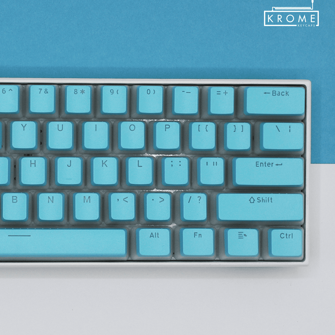 Cyan German (ISO-DE) Dual Language PBT Pudding Keycaps Krome Keycaps LTD german