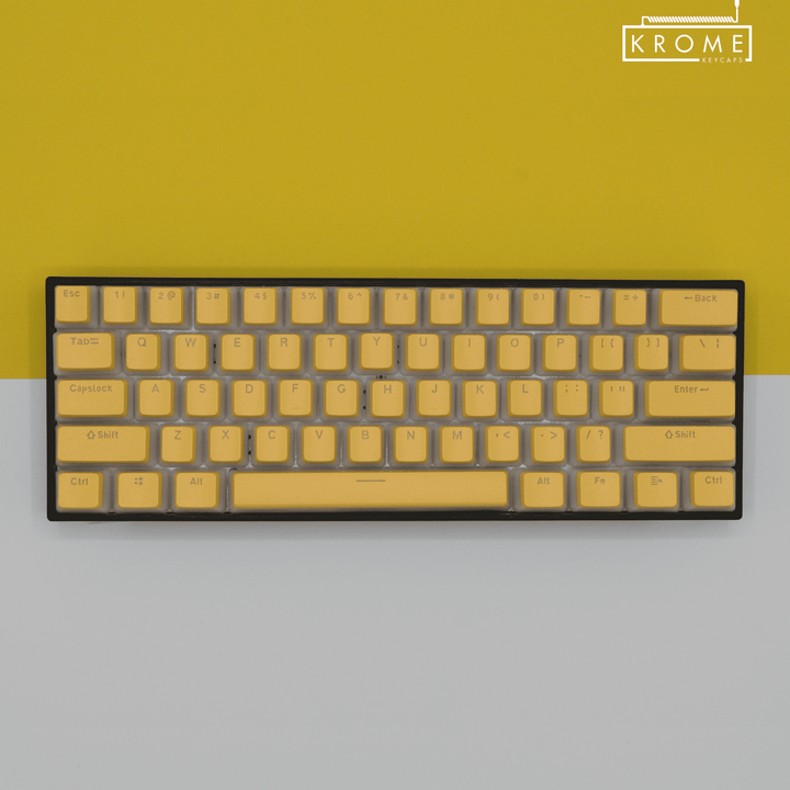 Light Yellow German (ISO-DE) Dual Language PBT Pudding Keycaps Krome Keycaps LTD german