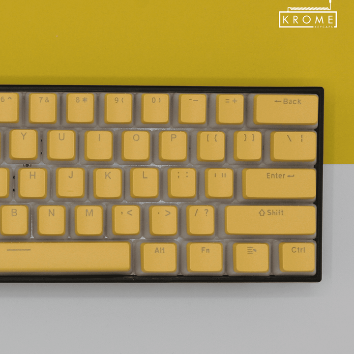 Light Yellow Dutch (ISO-NL) Dual Language PBT Pudding Keycaps Krome Keycaps LTD dutch