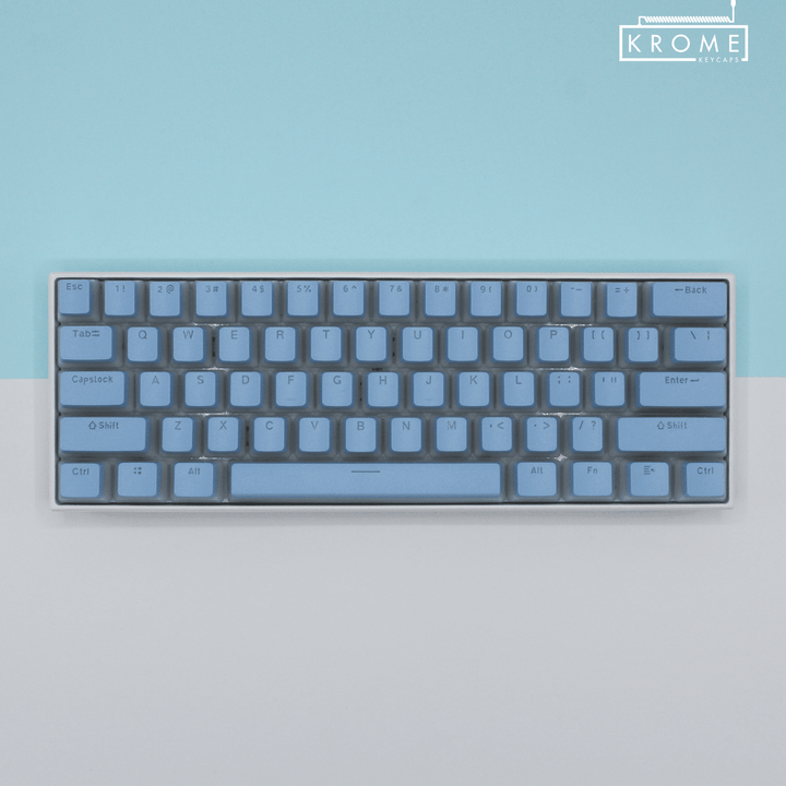 Light Blue UK & Korean Dual Language PBT Pudding Keycaps Krome Keycaps LTD Korean Pudding