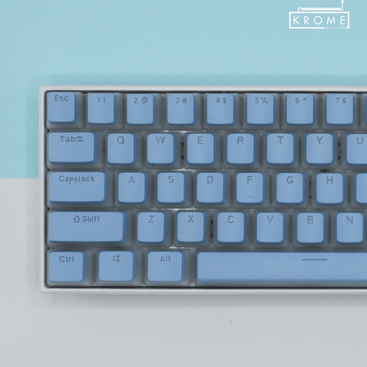 Light Blue Korean Dual Language PBT Pudding Keycaps Krome Keycaps LTD Korean Pudding