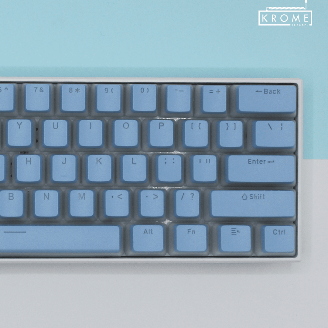 Light Blue Swedish (ISO-SE) Dual Language PBT Pudding Keycaps Krome Keycaps LTD swedish