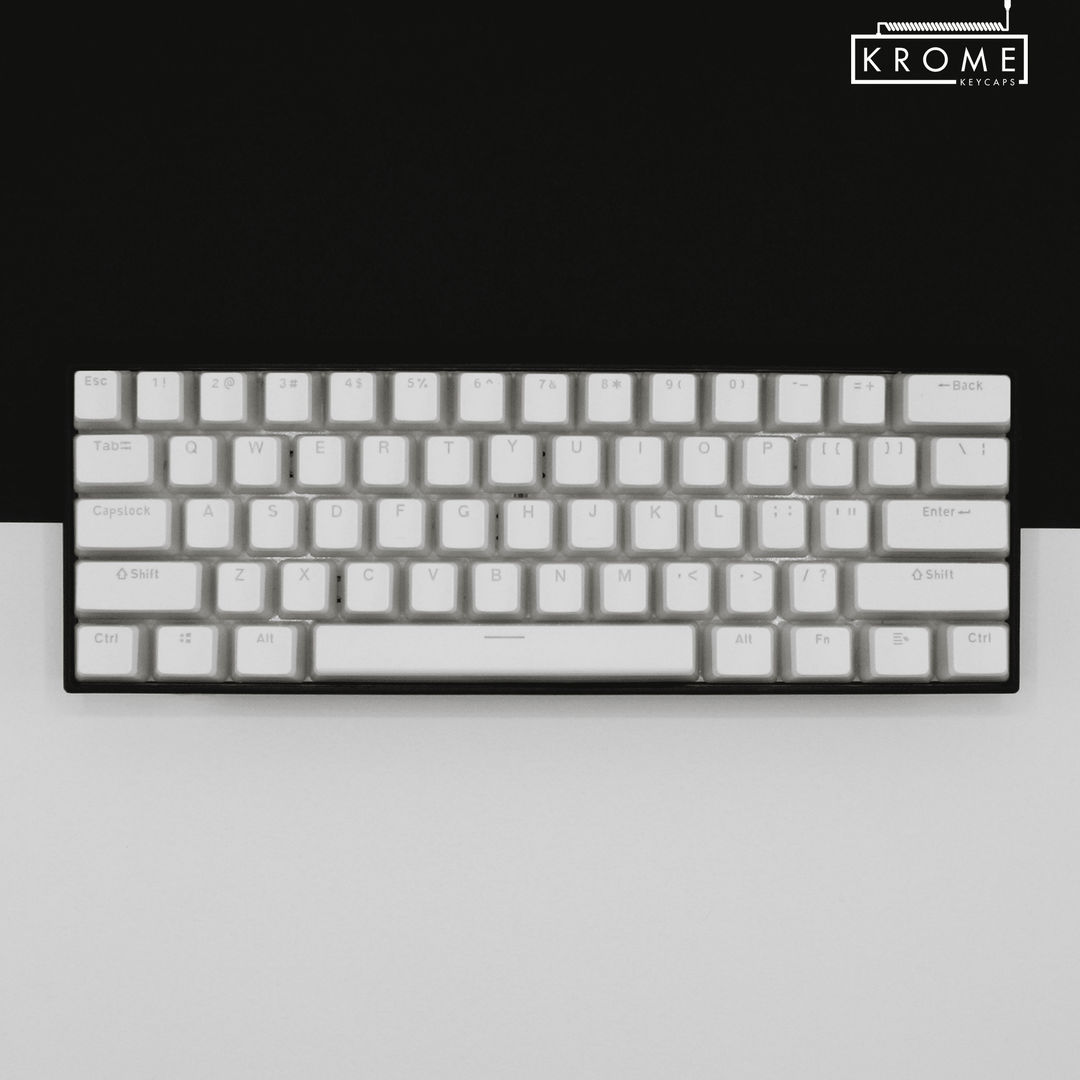 White Korean Dual Language PBT Pudding Keycaps Krome Keycaps LTD Korean Pudding