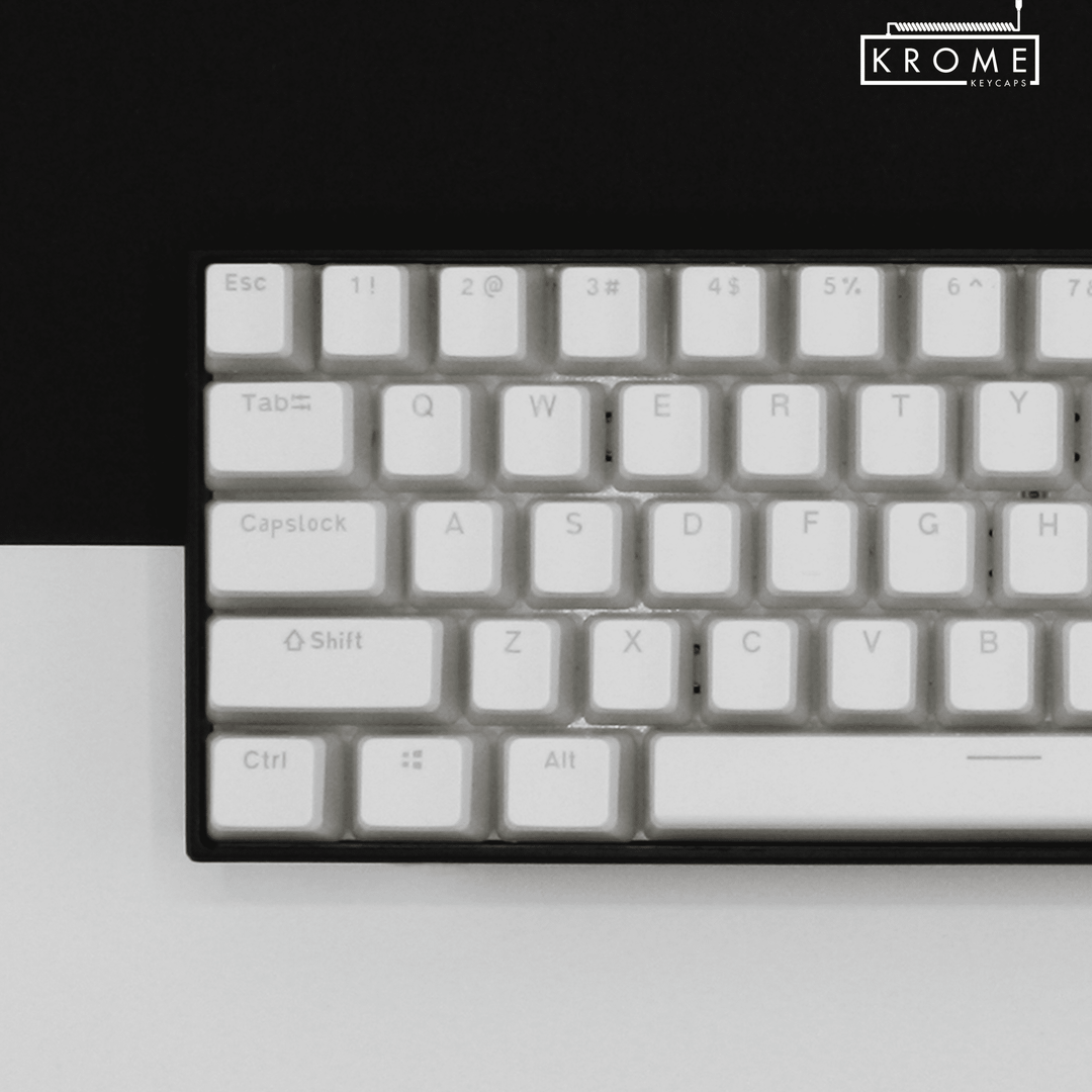 White Hungarian (ISO-HU) Dual Language PBT Pudding Keycaps Krome Keycaps LTD hungarian