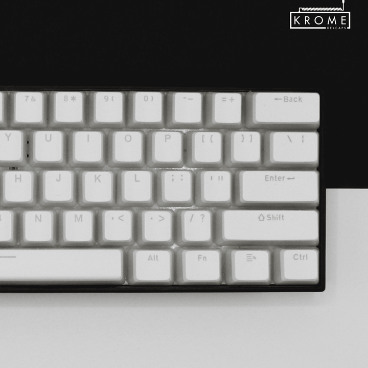 White Keychron (Layout) Dual Language PBT Pudding Keycaps Krome Keycaps LTD Keychron Pudding