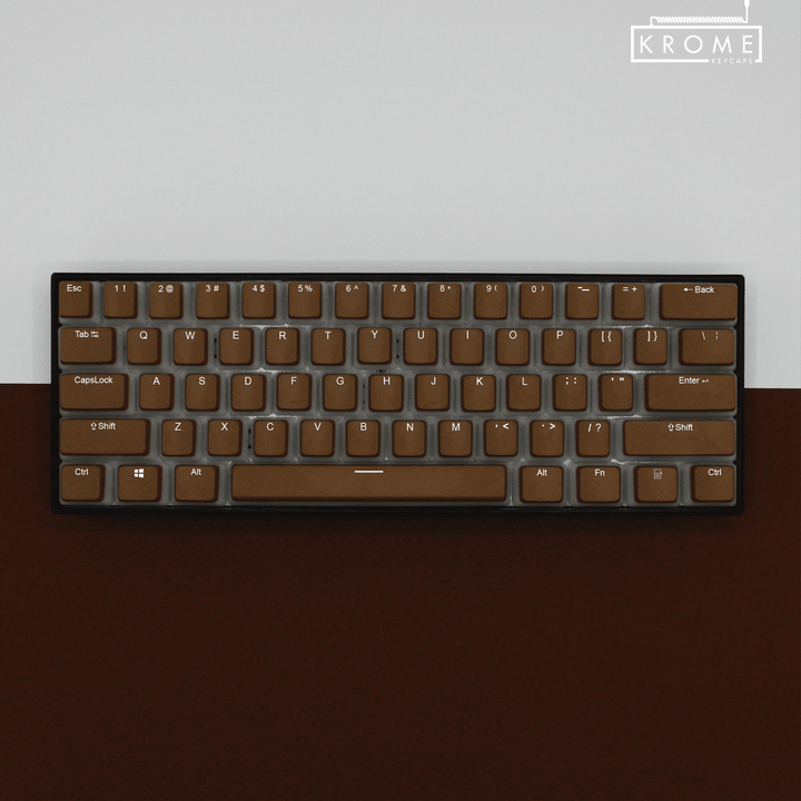 Brown UK & Korean Dual Language PBT Pudding Keycaps Krome Keycaps LTD 