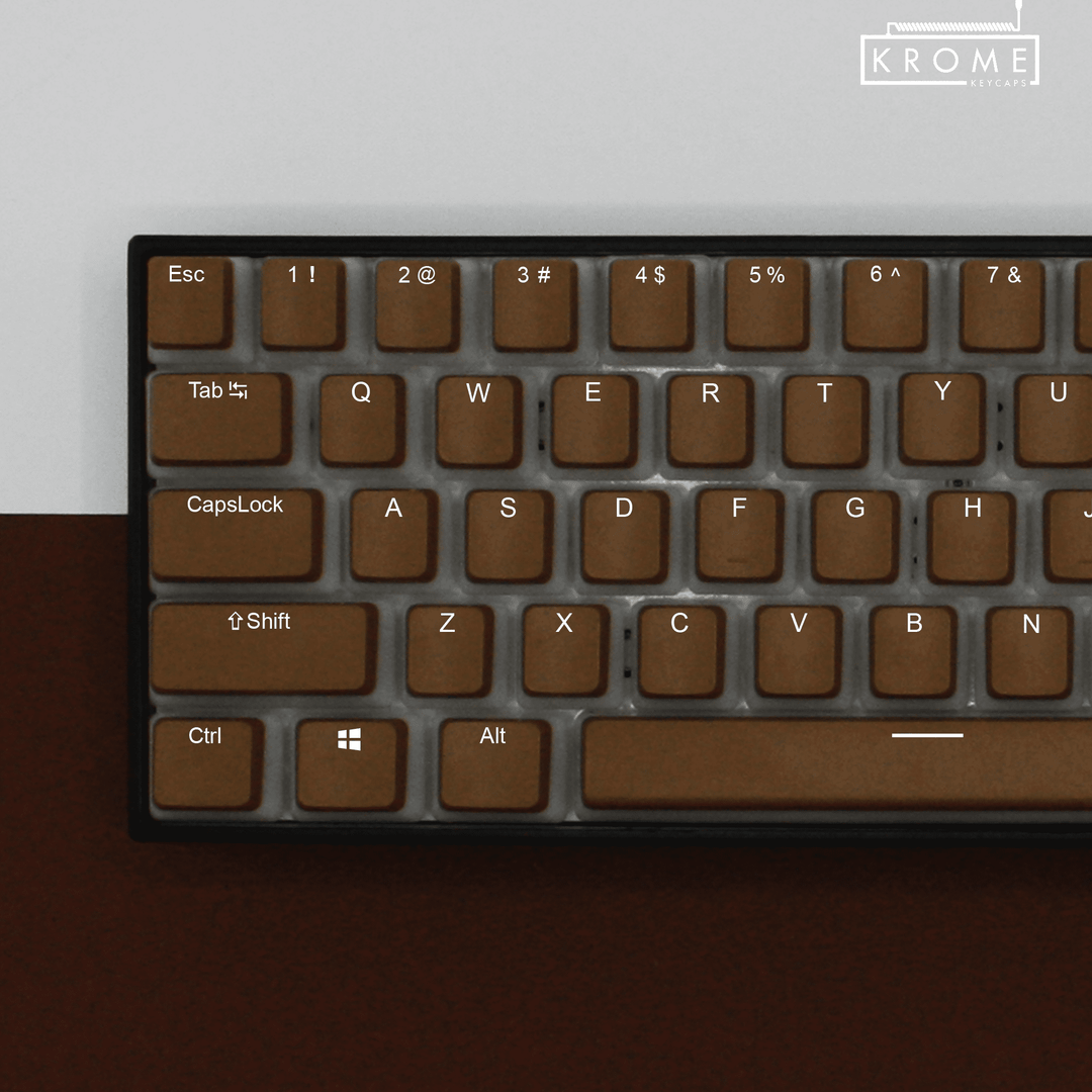 Brown Mac/Multimedia Dual Language PBT Pudding Keycaps Krome Keycaps LTD Mac & Multimedia Pudding