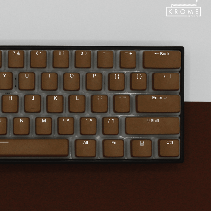 Brown German Dual Language PBT Pudding Keycaps Krome Keycaps LTD german