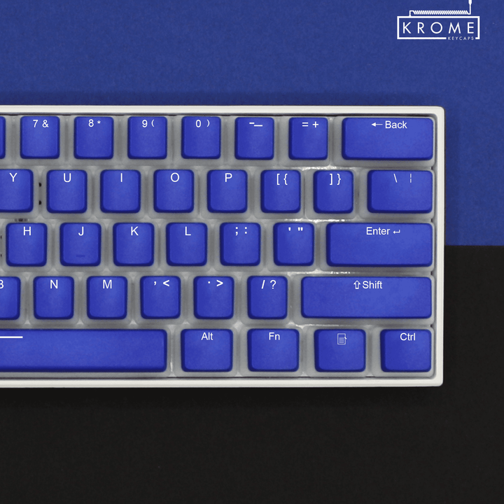 Dark Blue UK & Keychron (Layout) Dual Language PBT Pudding Keycaps Krome Keycaps LTD Mac & Multimedia Pudding