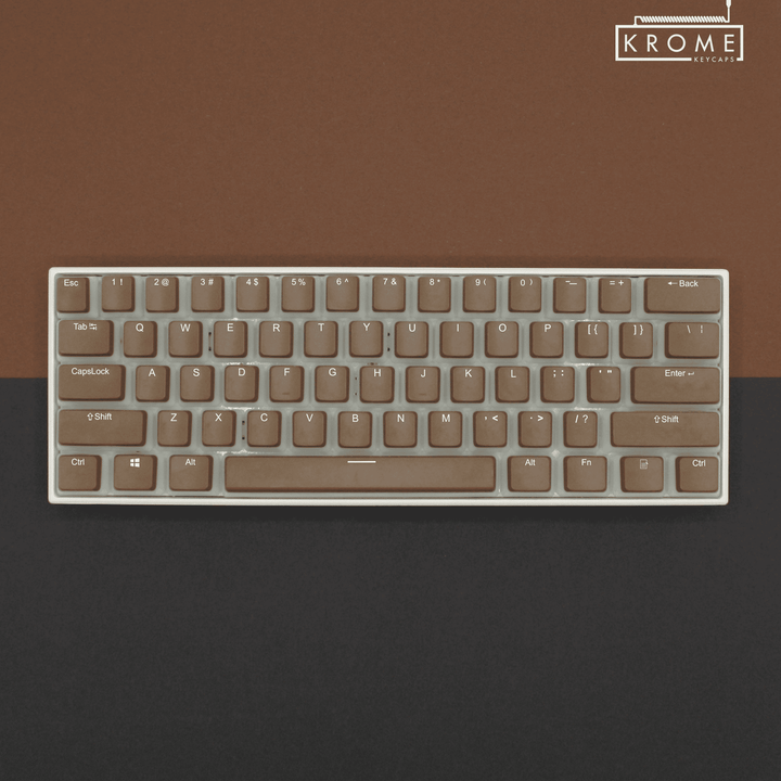 Light Brown Hungarian Dual Language PBT Pudding Keycaps Krome Keycaps LTD hungarian