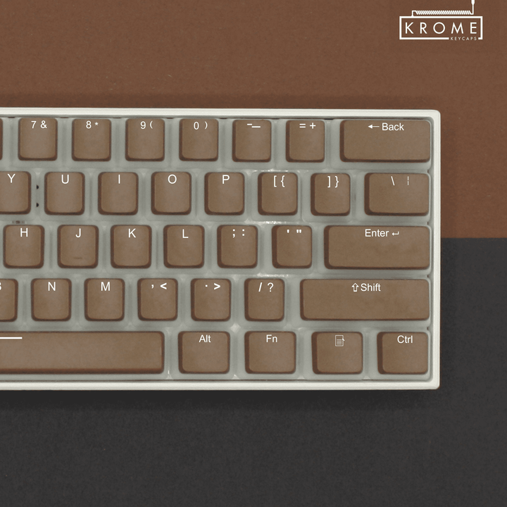 Light Brown Hungarian Dual Language PBT Pudding Keycaps Krome Keycaps LTD hungarian