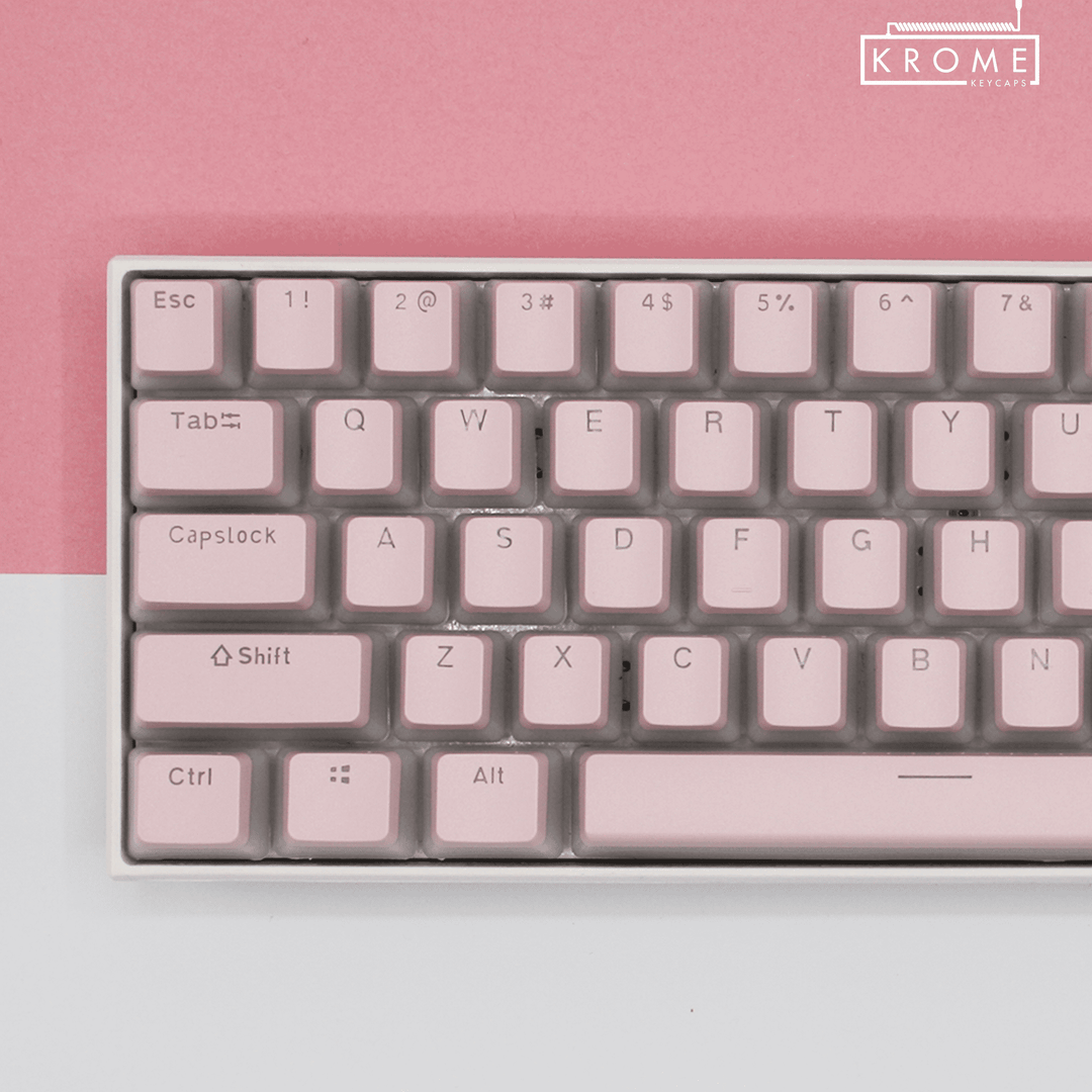 Light Pink Keychron (Layout) Dual Language PBT Pudding Keycaps Krome Keycaps LTD Keychron Pudding