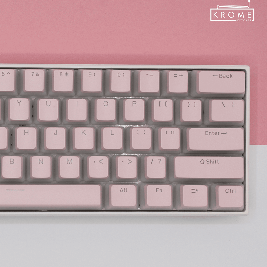 Light Pink French (ISO-FR) Dual Language PBT Pudding Keycaps Krome Keycaps LTD french