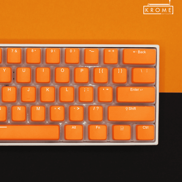 Orange Korean Dual Language PBT Pudding Keycaps Krome Keycaps LTD 