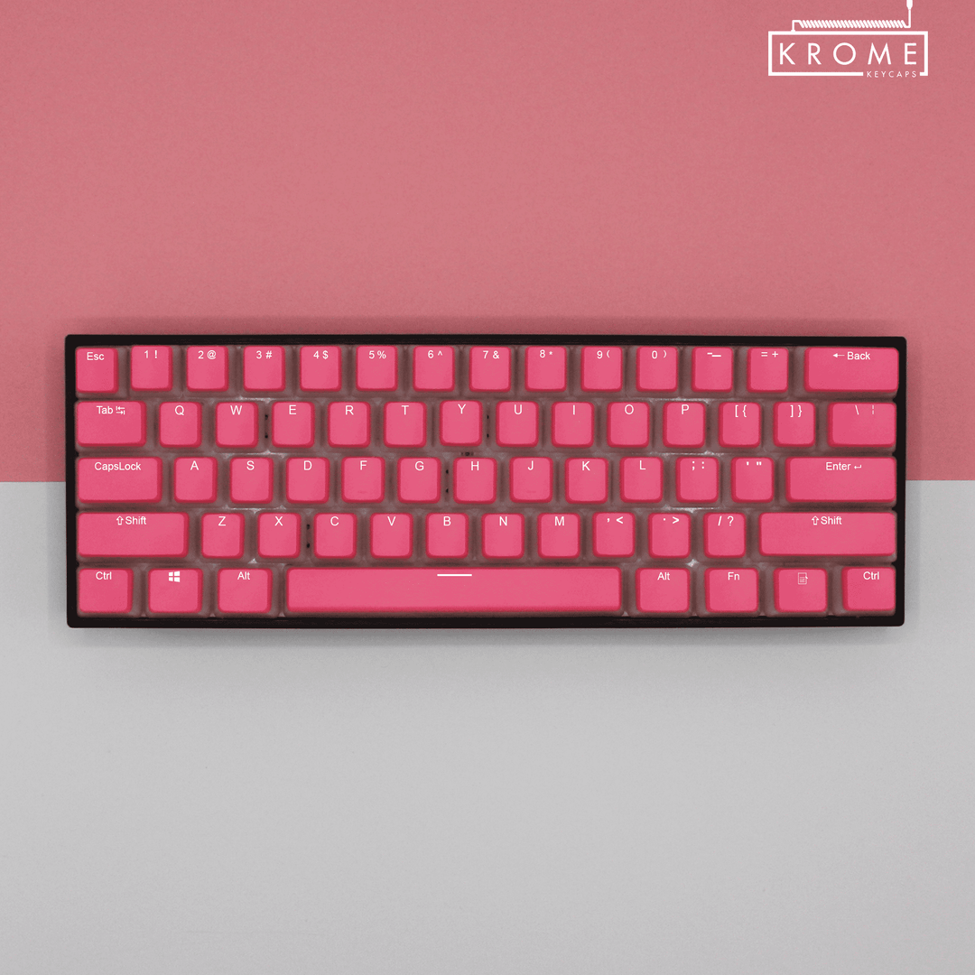 Pink German (ISO-DE) Dual Language PBT Pudding Keycaps Krome Keycaps LTD german