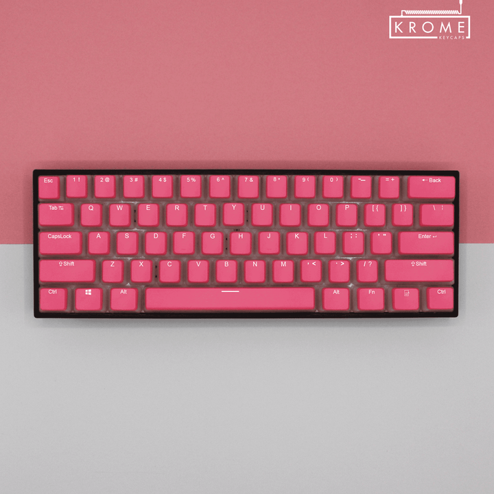 Pink German (ISO-DE) Dual Language PBT Pudding Keycaps Krome Keycaps LTD german