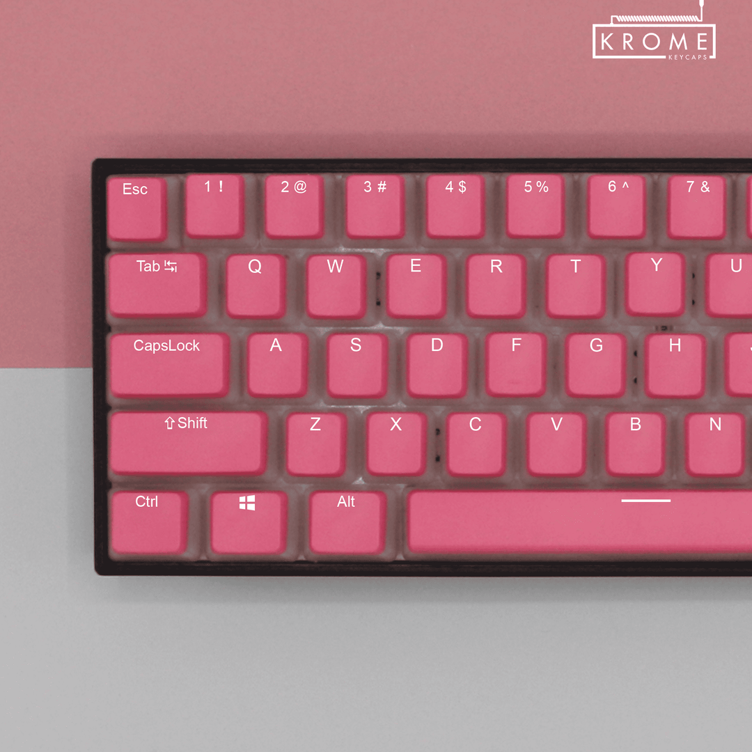 Pink German (ISO-DE) Dual Language PBT Pudding Keycaps Krome Keycaps LTD german