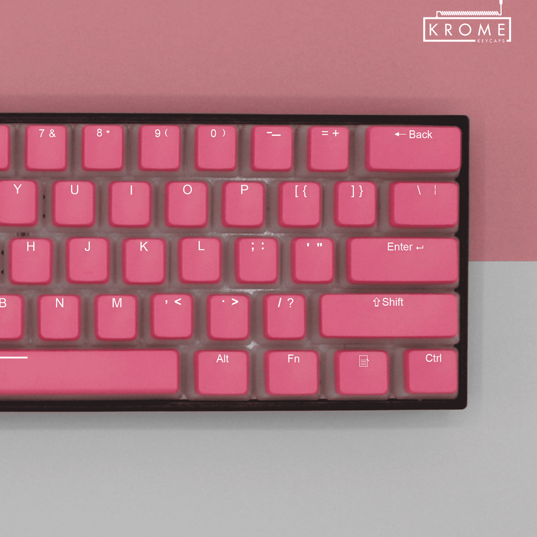 Pink German (ISO-DE) Dual Language PBT Pudding Keycaps Krome Keycaps LTD german