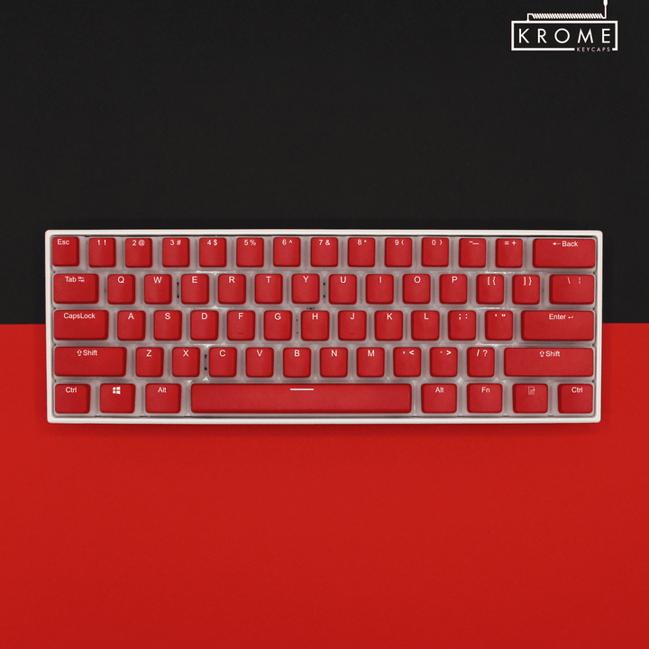 Red UK & Mac/Multimedia Dual Language PBT Pudding Keycaps Krome Keycaps LTD Mac & Multimedia Pudding