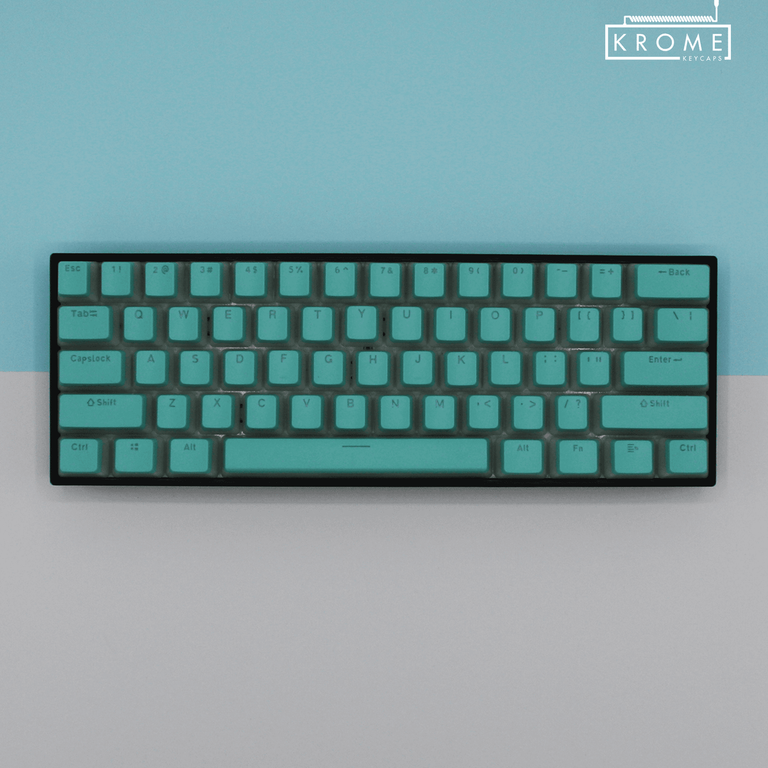 Turquoise Danish Dual Language PBT Pudding Keycaps Krome Keycaps LTD danish