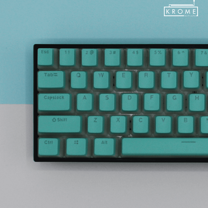 Turquoise French Dual Language PBT Pudding Keycaps Krome Keycaps LTD french