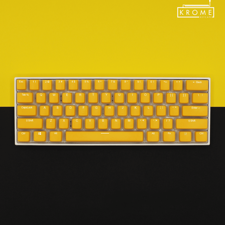 Yellow Mac/Multimedia Dual Language PBT Pudding Keycaps Krome Keycaps LTD Mac & Multimedia Pudding