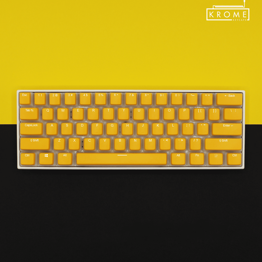 Yellow UK & Korean Dual Language PBT Pudding Keycaps Krome Keycaps LTD 