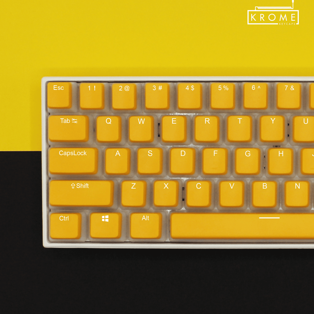 Yellow UK & Korean Dual Language PBT Pudding Keycaps Krome Keycaps LTD 