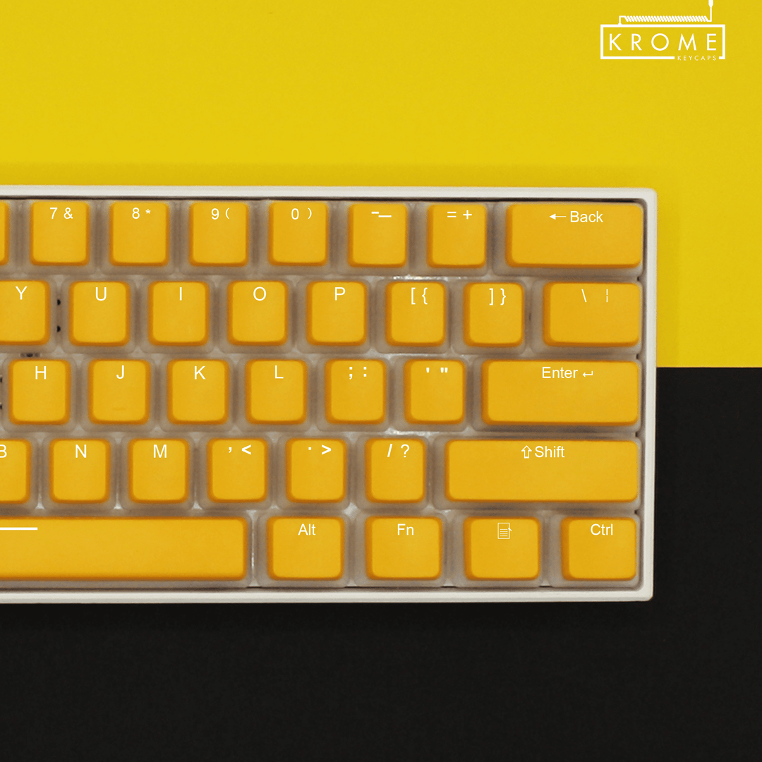 Yellow UK & Mac/Multimedia Dual Language PBT Pudding Keycaps Krome Keycaps LTD Mac & Multimedia Pudding